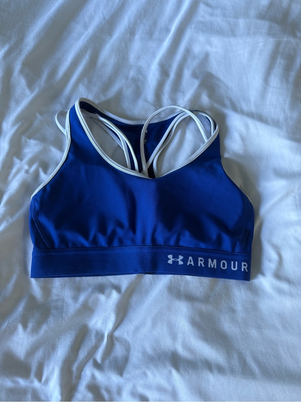 Under Armour Royal Blue & White Strappy Sports Bra